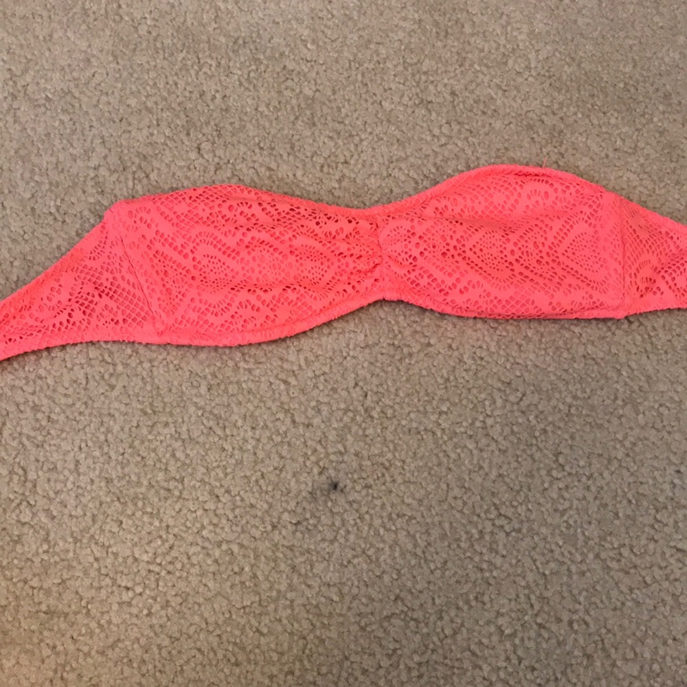 Strapless coral top